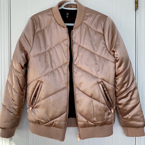 Missguided Pink Metallic Bomber Jacket - Picture 1 of 3